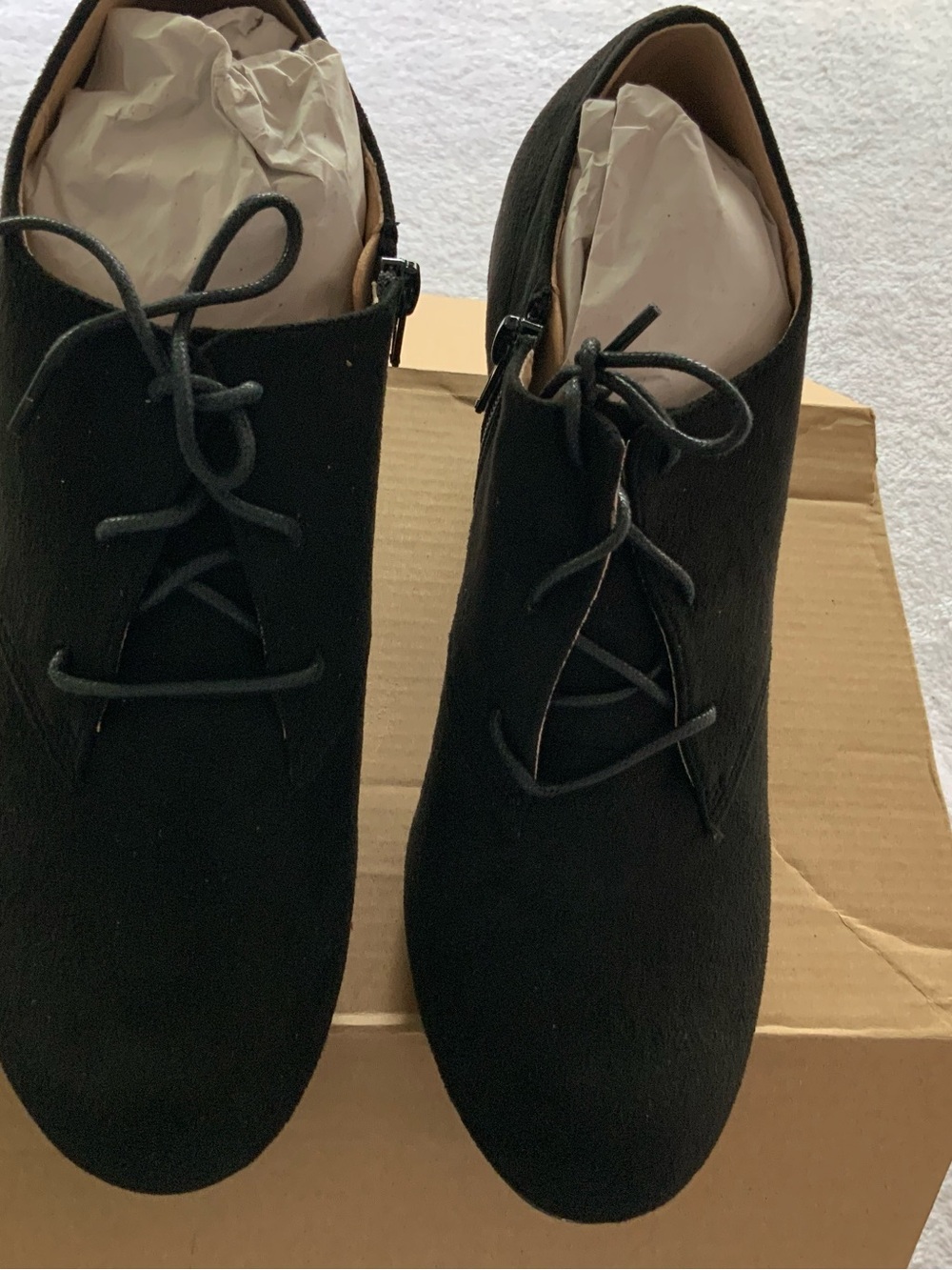 Journee Collection Black Lace-Up Ankle Boots